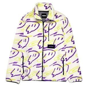 Twitch Zip Sherpa Jacket - Natural Glitch White Medium Adult Women’s Men’s B1